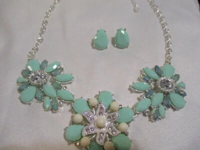 AVON Steele магнолии ожерелье и серьги комплект подлинный серебряная пластина новом цвете - Изображение 1 из 4