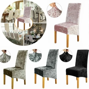 4/6Stk Stretch Samt Esszimmerstuhl Sitzbezug Atmungsaktiv Stuhlhussen Home Dekor - Bild 1 von 15