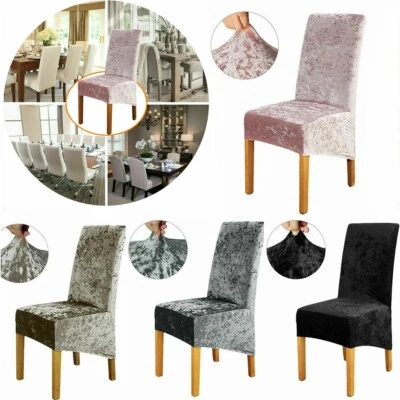4/6Stk Stretch Samt Esszimmerstuhl Sitzbezug Atmungsaktiv Stuhlhussen Home Dekor - Bild 1 von 4