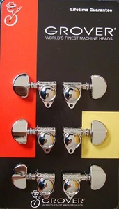 Grover 102CV Original “Milk Bottle” style Rotomatic Tuners 3 +3 Chrome Finish - Picture 1 of 7
