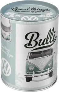 Vintage Style Retro Money Box Can Shape Tin - VW Good Things Ahead - Picture 1 of 4