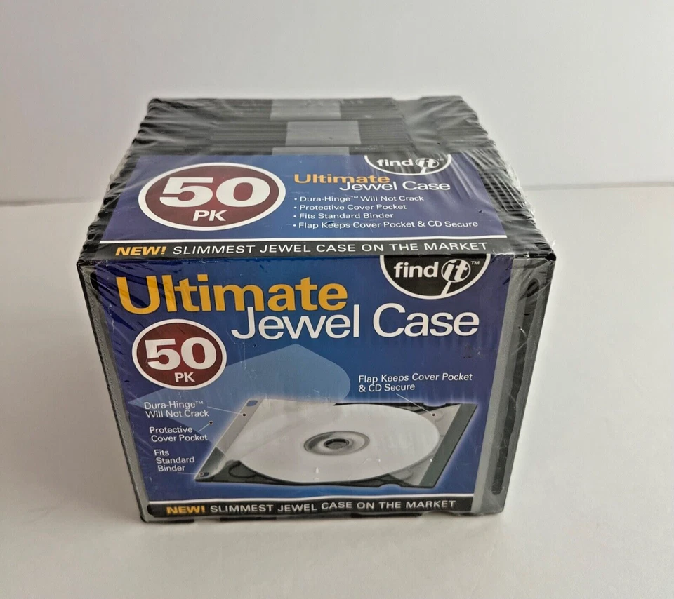 50件装3毫米黑色终极珠宝盒适用于CD全新密封 — 第 1/4 张图片