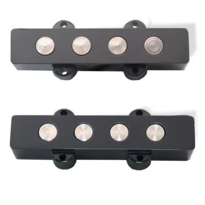Pickup J Bass 4 String Black AlnicoV 6K Set Neck Bridge Big Dot Pole - Image 1 of 4