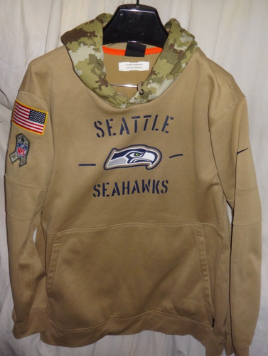 Felpa con cappuccio Seattle Seahawks Salute to Service Game Worn QB Coach Sideline 2019