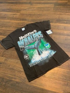 NHL HARTFORD WHALERS MEN'S VINTAGE TUBULAR t-shirt, black, SMALL, New, '47 - Picture 1 of 1