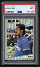 1989 FLEER GEORGE BELL #226 TORONTO BLUE JAYS ALL-STAR PSA 9 MINT