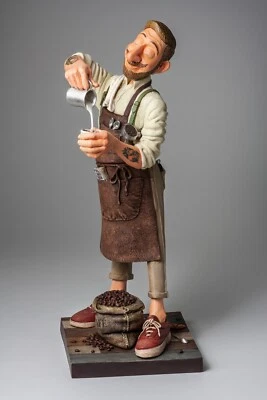 Comic Art Statuina uomo Caricatura Il barista barman fumetto di Forchino 44 cm Foto 1 de 4