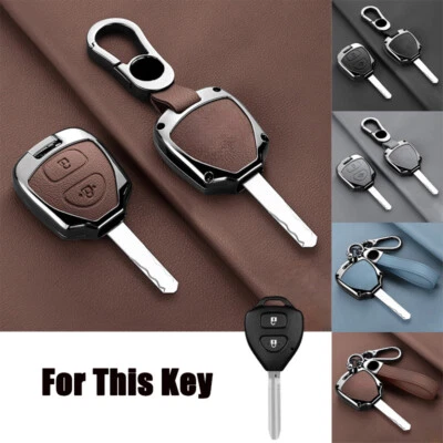 Zinc Alloy Leather Car Key Case Cover For Toyota Corolla RAV4 Hilux Camry Yaris Foto 1 de 4