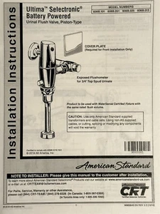 American Standard 606B101.002 Selectronic Urinal 1,0 GPF 3/4" Top Spud - Chrom - Bild 1 von 5