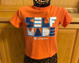 Boys Champion " Self Made" Crew Neck Orange Tee Cotton 4T T-Shirt Casual Comfort - Picture 1 of 9