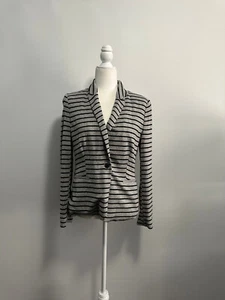Old Navy Women Grey & Black Striped Blazer Sz S - Picture 1 of 6