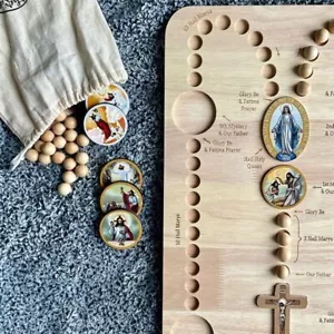 Wooden Rosary Board, Montessori Wooden Rosary Board Chuck - Bild 1 von 11