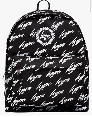 Just Hype schwarz-weiß Scribble Logo Rucksack Logo Schule Turnbeutel Backpack - Bild 1 von 4