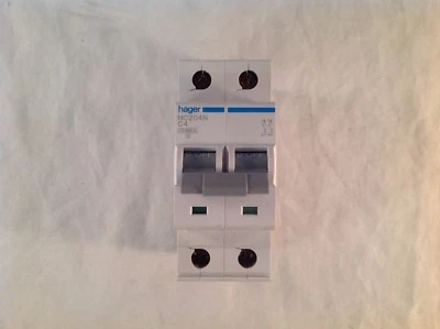 Disyuntor de 2 polos Hager NC204N C4 Foto 1 de 2