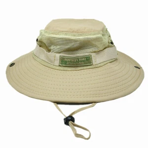 Summer Boonie Caps Bucket Hats Sun Wide Brim Mesh Top Cotton Fishing Outdoor Cap - Picture 1 of 22