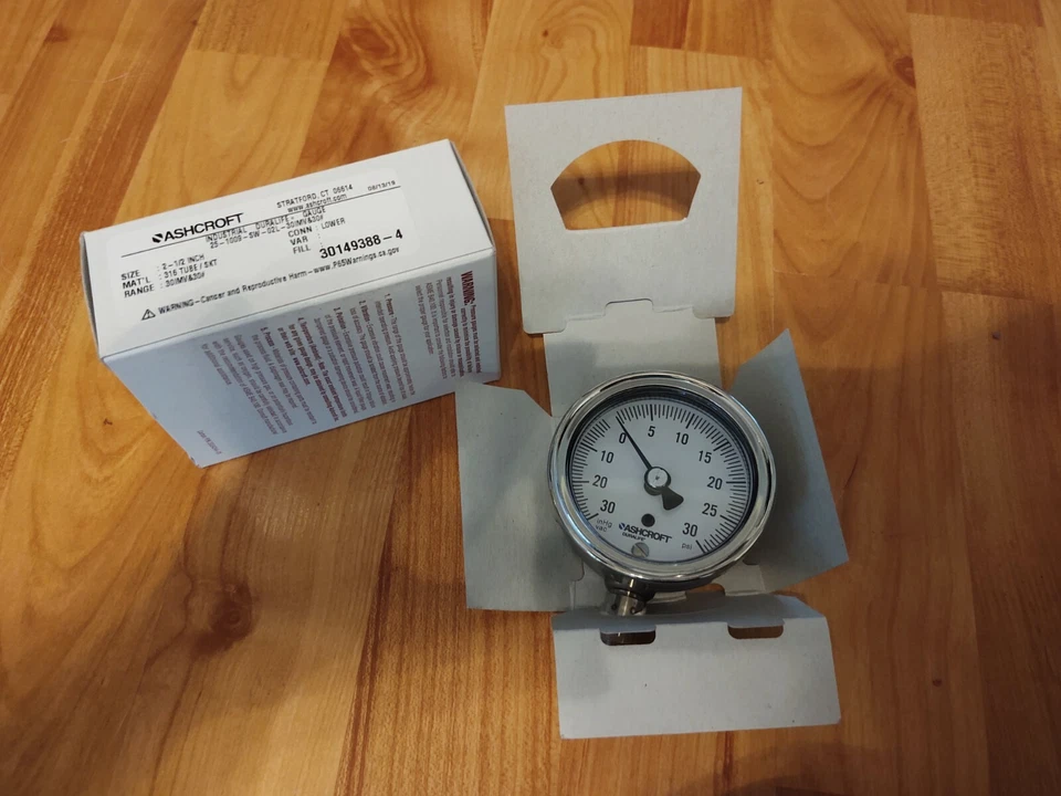 Ashcroft Gauge 25-1009-SW-02L-30IMV&30# (Brand New) - Image 1 of 1