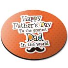 Round Mouse Mat Orange Happy Father's Day Dad Moustache #170298