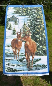 Winter Stillness flannel deer panel 8376-471 Wilmington prints 24x45" - Picture 1 of 1