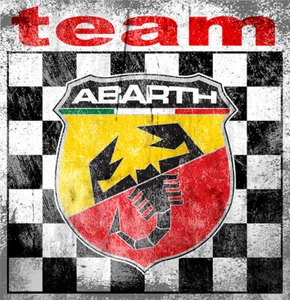 TEAM ABARTH Sticker vinyle laminé " dessiné vieilli- trash " - Imagen 1 de 1