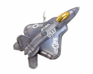 Kurt Adler US Air Force Glass Fighter Jet Plane Christmas Ornament Holiday Decor - Picture 1 of 6