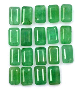 5x3 mm Certified Natural Emerald Octagon Cut Lot 15 Pcs 4.41 Cts Loose Gemstones - Picture 1 of 5