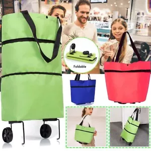 Lightweight Folding Shopping Trolley 2 Wheels Bag Cart Luggage Seller Metal Pull - Picture 1 of 11