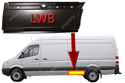 For Mercedes Sprinter LWB Side Lower Panel Metal Repair Moulding N/S 2006 2018 • 66.77€