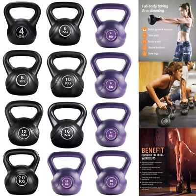 BURAKH Vinyl Kettlebell Hantelset Kettlebells Training Home Gym Fitness Workout 4-20kg