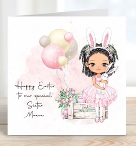 TARJETA DE FELICITACIÓN DE PASCUA PERSONALIZADA TARJETA DE PASCUA PARA HIJA NIETA HERMANA - Imagen 1 de 13