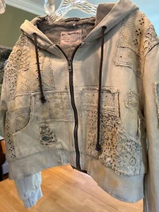 free people mazzie denim bomber jacket NWT medium - Picture 1 of 9