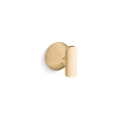 KOHLER Cursiva J-Hook Robe Hook in Vibrant Brushed Modern Brass K-R26690-2MB - Image 1 of 4