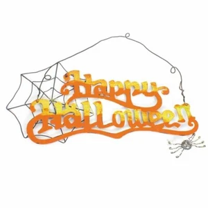 Arte de pared grande Heaven Sends Metal Feliz Halloween araña y telaraña - Imagen 1 de 1