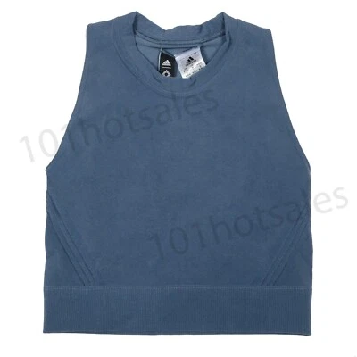 ADIDAS TRAINING WOMEN’SWANDERLUST WARP KNIT CROP TOP TECH INK EA2113 - Image 1 of 4