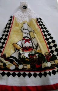 FILATO BIANCO uncinetto top CHEF PASTA POLPETTE PANE stampa cotone asciugamano cucina - Foto 1 di 1