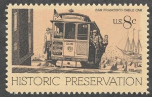 US. 1442. 8c. Cable Car, San Francisco. Historic Preservation Issue. MNH. 1971 - Picture 1 of 1
