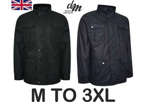 DeMina Giacca in Cera Uomo Resistente all'Acqua Navy Scuro, Nero, Oliva Prezzo di vendita £129,99 m-3xl - Foto 1 di 10