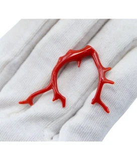 9.Cts Natural Italian Red Coral Polished Stick Mediterranean Coral For Pendant - Picture 1 of 6