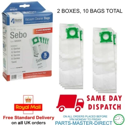 PASST ZU SEBO AUTOMATIC X AIRBELT C ULTRA STOFFBEUTEL X/C/370 X1 X4 x 10 BEUTEL 2 BOXEN - Bild 1 von 4