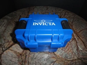 Invicta Blau Einzelfach Hart Uhrenetui Aufbewahrungsbox Robust - Bild 1 von 9
