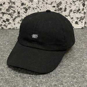 Vintage OBEY Worldwide Black Wool Blend Adjustable Hat One Size Excellent!!! - Picture 1 of 10