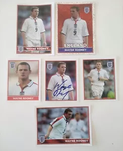 MERLIN EURO 2004 WAYNE ROONEY ENGLAND FOIL BIG FACSIMILE AUTO LOT x6 STICKERS - Picture 1 of 1