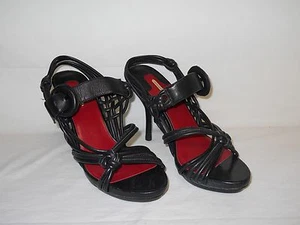 Sandali Max Studio nuovi da donna neri Xilinhot pelle tacco 8 M scarpe nuovi come nuovi - Foto 1 di 6