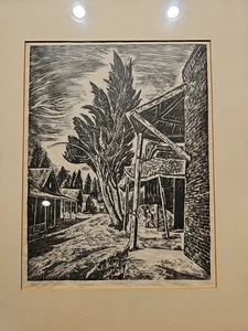 Charles Surendorf Bleistift signiert Linolschnitt "Pay Ore Corner" Columbia #Edited/100 - Bild 1 von 8
