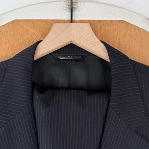 Samuelsohn Suit Mens 50S Gray Pinstripe 2 Button Super 100s Wool 44x26 Cuffed - Picture 1 of 22