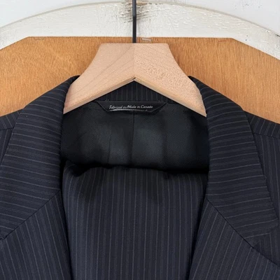 Samuelsohn Suit Mens 50S Gray Pinstripe 2 Button Super 100s Wool 44x26 Cuffed - Image 1 of 4