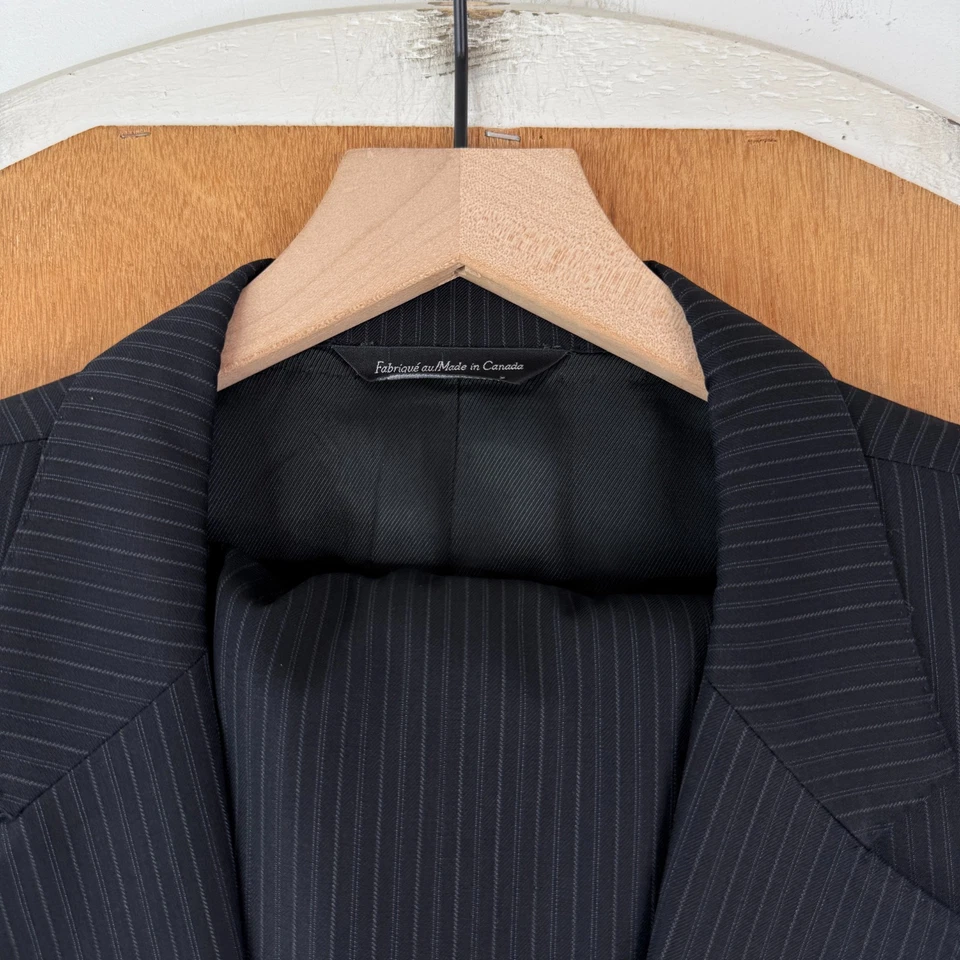 Samuelsohn Suit Mens 50S Gray Pinstripe 2 Button Super 100s Wool 44x26 Cuffed - Image 1 of 4