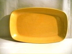 FRANKOMA 5 PS GELB KERAMIK SERVIERTABLETT PLATTE SCHALE TELLER 9,75" RECHTECKIG - Bild 1 von 5