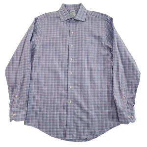 Brooks Brothers Regent Shirt Size 15 1/2 - 4/5 Purple Check Button-Down EUC Luxe - Picture 1 of 16