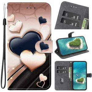 For iPhone Samsung Huawei Cute Love Card Wallet Case Flip Stand Cover Magnetic - Picture 1 of 16