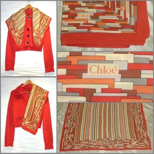 CHLOE VINTAGE SILK HAND ROLLED SCARF - 80cm SQUARE - VERY GOOD ORDER - Picture 1 of 8